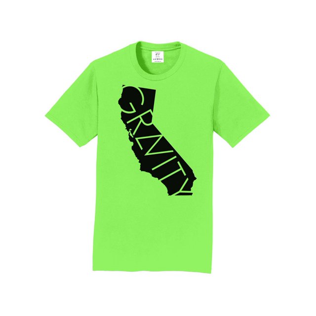 Gravity TradIng T-Shirt à Manches Courtes Cali - Vert Flash - Logo Noir - Petit