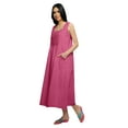 thumbnail image 2 of Moomaya Robe de Nuit Évasée Trapèze pour Femme en Coton Plaqué avec Patte de Boutonnage, 2 of 6
