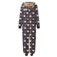 thumbnail image 4 of Sunisery Family Christmas Pjs Matching Sets Santa Print Jumpsuit Onesie with Hooded Christmas Pajamas for Family Holiday Xmas Sleepwear, 4 of 5