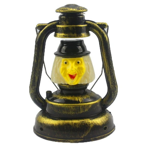 Fridja Halloween Portable Kerosene Lamp Pumpkin Witch Skull Lantern With Voice Halloween Decorations