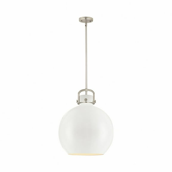 410-1SL-SN-M410-16W Innovations Lighting Newton Sphere - 1 Light Pendant In Industrial Style-21.38 Inches Tall and 16 Inches Wide-Satin Nickel