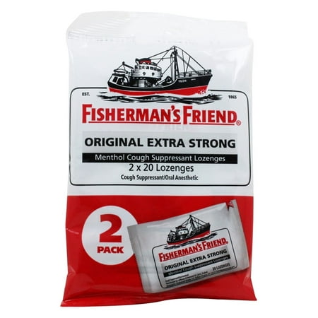 Fisherman's Friend - Menthol Cough Suppressant Lozenges Original Extra Strong 2 Pack - 40 (Best Cough Suppressant Uk)