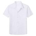 thumbnail image 1 of hoksml Chemises Boutonnées pour Hommes Mode Confortables Col Uni Manches Courtes Col Rabattu Chandail Régulier Blouse Décontractée Liquidation 2025, 1 of 3