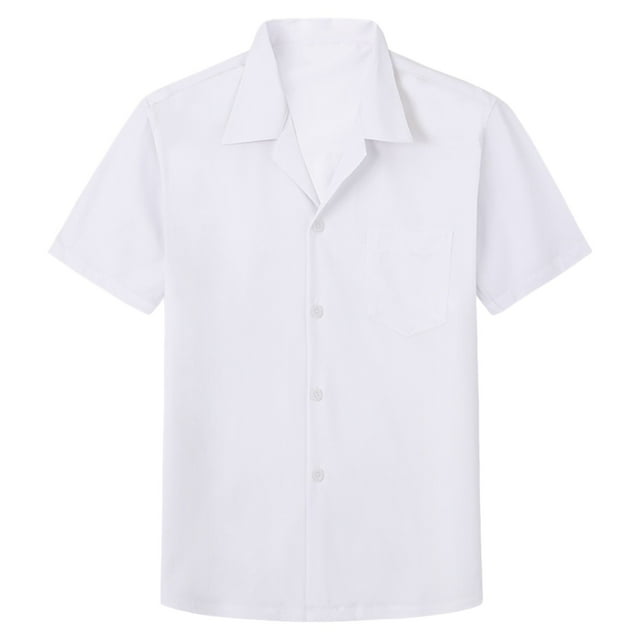 hoksml Chemises Boutonnées pour Hommes Mode Confortables Col Uni Manches Courtes Col Rabattu Chandail Régulier Blouse Décontractée Liquidation 2025