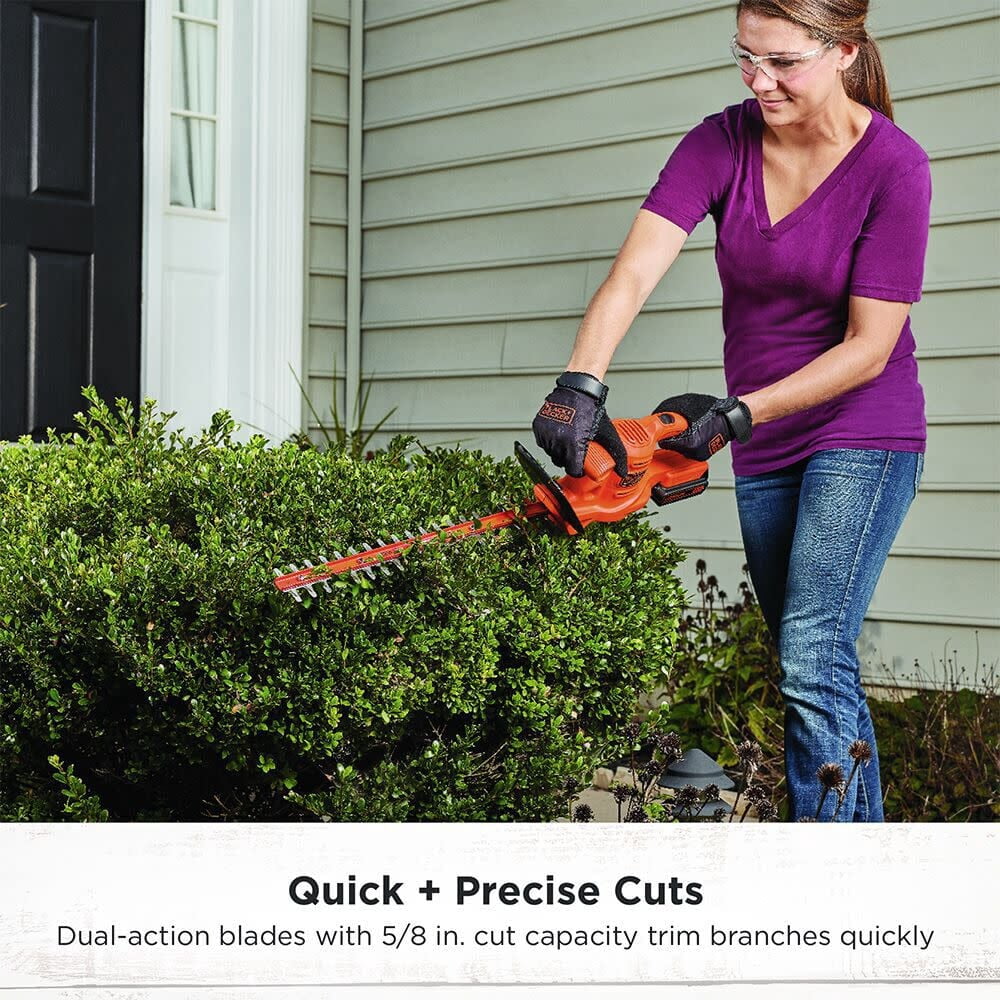 BLACK+DECKER 20V MAX* Hedge Trimmer Kit, 18-Inch, (LHT218D1AEV)