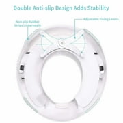 Potty Trainer Toilet Seat for Kids - Adjustable Security Levers, Cushioned Handles & Backrest, Anti-Slip - Blue