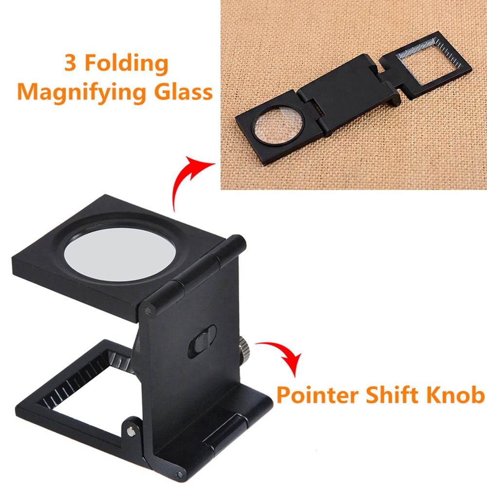 Tebru Cloth Magnifier Folding Metal Linen Tester Cloth 10x Magnifier Printers Loupe W 2 Led Walmart Com Walmart Com