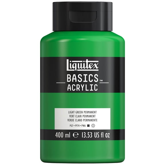 Liquitex BASICS Acrylic Color, 400ml Squeeze Bottle, Light Green Permanent