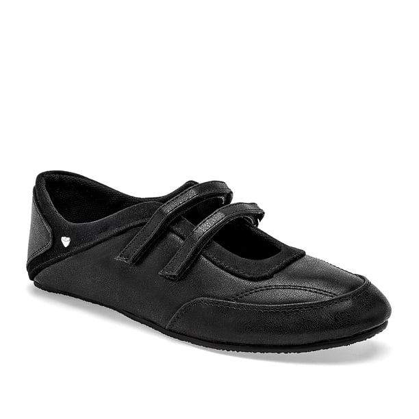 Flat Negro para Mujer con Doble Cinta Ajustable