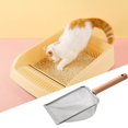 thumbnail image 4 of CSChome Cat Litter Scooper Litter Scooper with Ergonomic Wooden Handle Reusable Hollow Mesh Multifunctional Cleaning Tool, 4 of 7