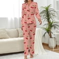 thumbnail image 2 of Top-kevin Women's Pajama Sets Black White Floral Horse Long Sleeve Lounge Sets Pjs Sleepwear with Pockets, 2 of 12