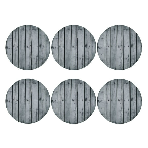 Wood Grain Background Set of 6 Faux Leather 4 Inch Coasters Drinks Tabletop Home Dinning Round Shape