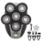 thumbnail image 2 of Afeitadora eléctrica de cabeza, impermeable, 5 en 1, kit de aseo en seco y húmedo con 6 cabezales de cuchillas rotativas para hombres calvos., 2 of 14