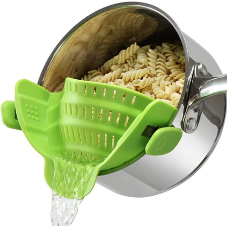 

Clip on Pasta Strainer for Pots Silicone Food Strainer Hands-free Drainer Kitchen Gadgets Heat Resistant for Pasta Spaghetti Meat Fits Pots Pans Bowls