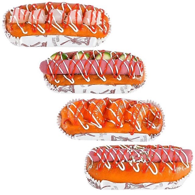 Realistic Fake Bread Model 4Pcs Simulation Bread Food Display Teaching Tool PU Material
