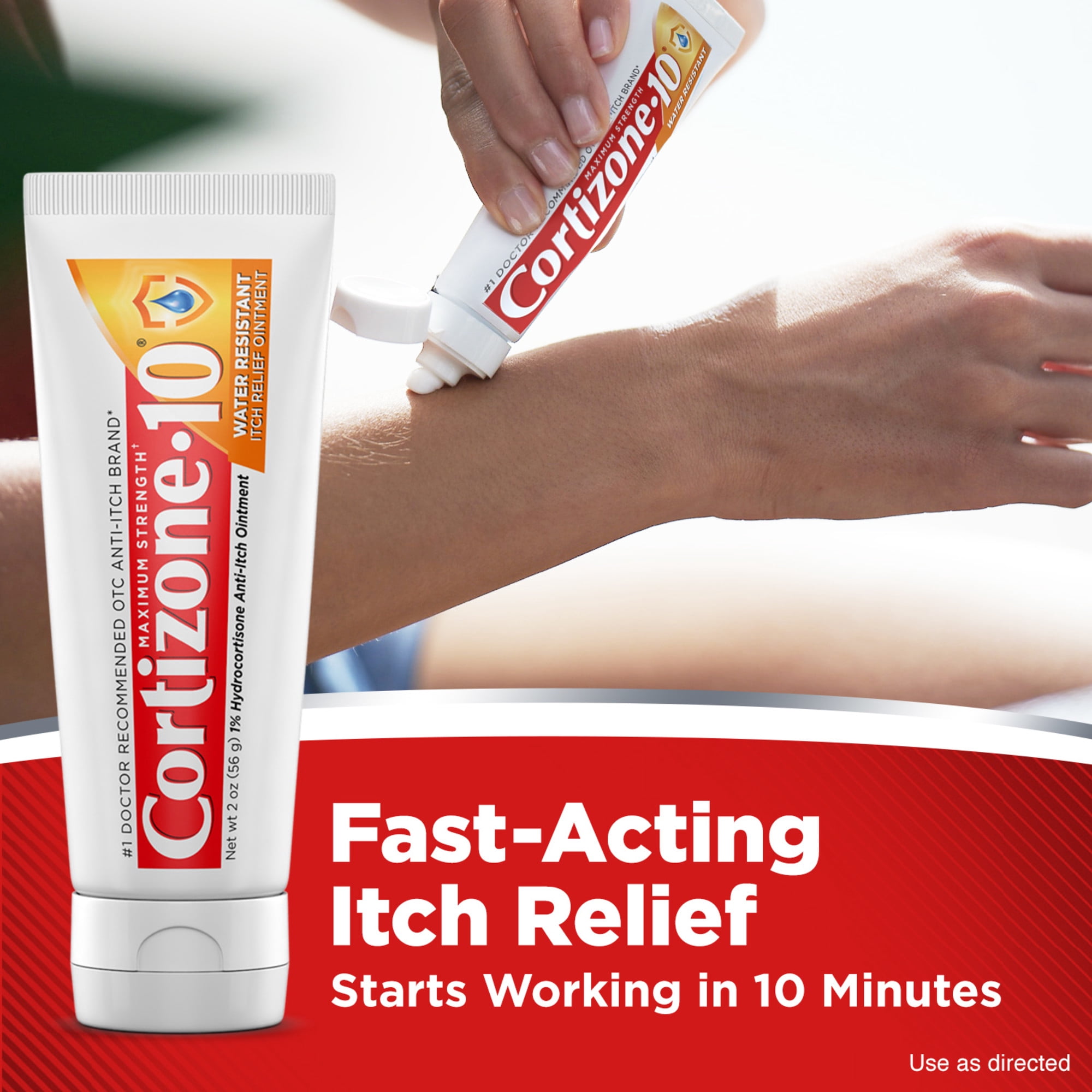 (3 pack) Cortizone-10 Maximum Strength Water Resistant Itch Relief Ointment, 1% Hydrocortisone, Fast-Acting, Anti-Itch Cream for Bug Bites, Rash, Eczema, Psoriasis, Poison Ivy, Oak, Sumac & More, 2 oz