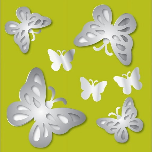 Brewster 3D Butterflies Mirror Art Set of 14