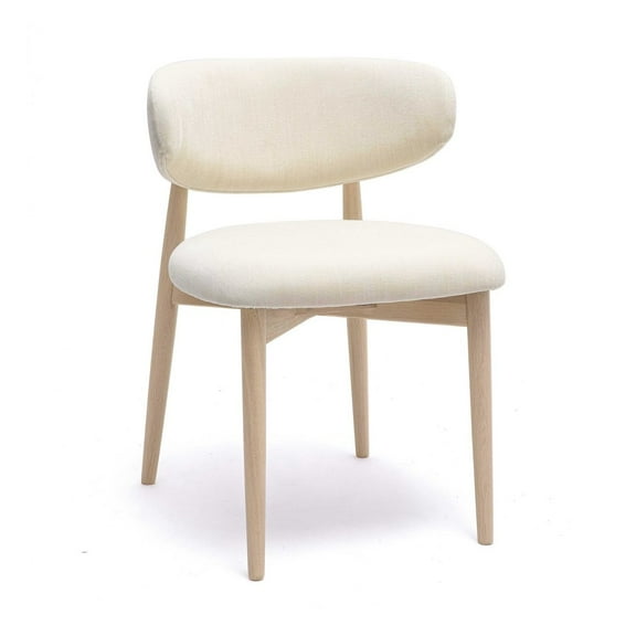 TOV Furniture Zinea Cream Performance Textured Velvet Dining Chair