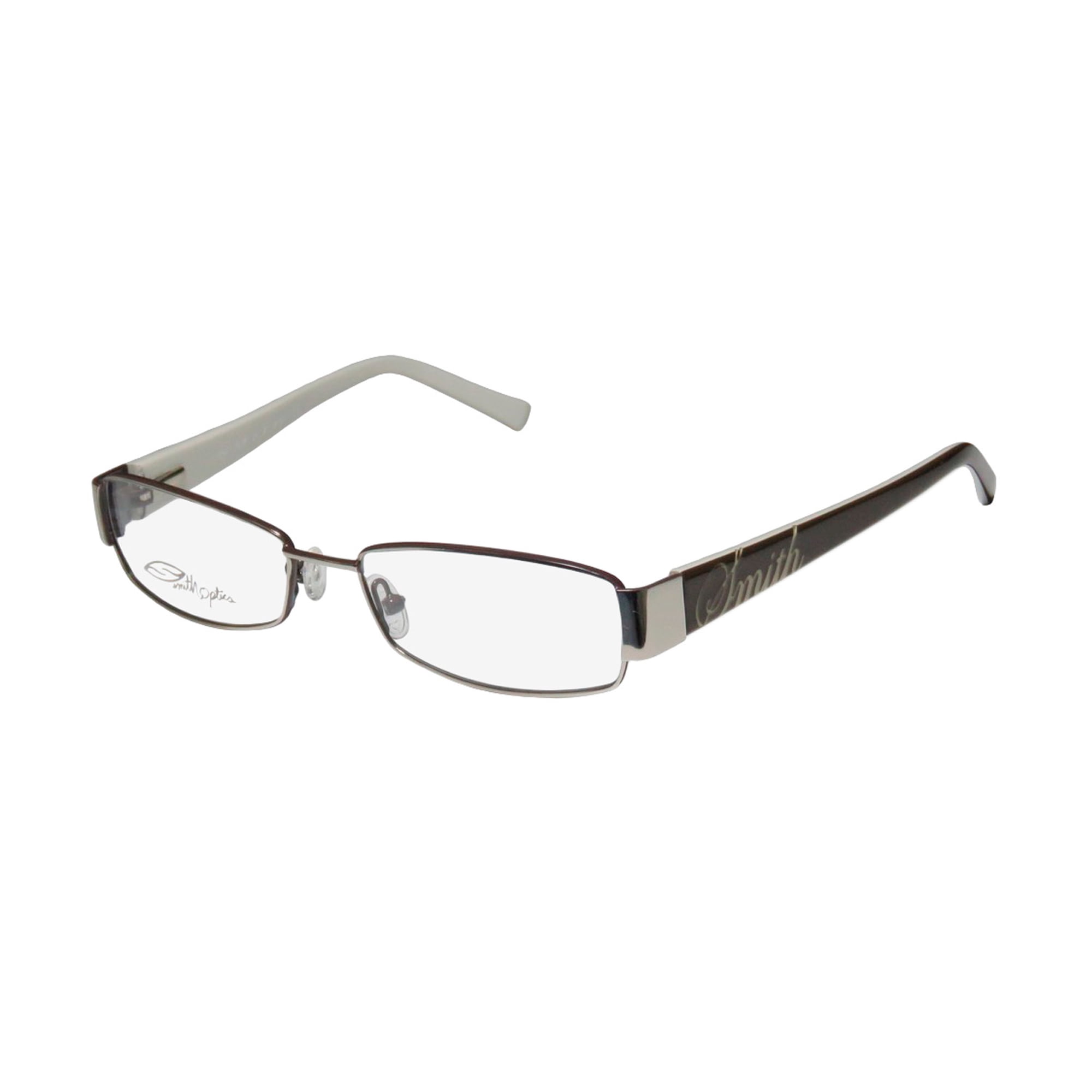 NEW SMITH OPTICS CLIQUE 2 MENS/WOMENS DESIGNER FULL-RIM SILVER / BROWN FASHIONABLE VISION CARE FRAME DEMO LENSES 53-16-130 FLEXIBLE HINGES EYEGLASSES/EYE GLASSES