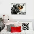 thumbnail image 5 of Orinice Highland Cow Wall Art Canvas Black and White Cow Picture Prints Framed Artwork for Bathroom Farmhouse Wall   16x12in, 5 of 6