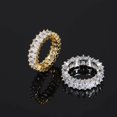 thumbnail image 4 of Geometric Zircon Ring Unisex Inlay Gold Plated Hip Hop, 4 of 7