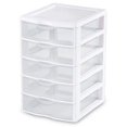 7.25 in. x 11 in. Clearview Small 5Drawer Desktop Storage Unit, White