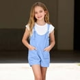 thumbnail image 3 of Royal Blue Boy Girl Girl Cute Overall Straight Leg Basic Overalls Shortalls Shorts Catsuit for Girl Faux Linen Casual Fall Summer Shorts 2026 Clothes Trendy Y2K 7, 3 of 8