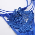 thumbnail image 5 of Panties for Women,Sheer Lace Embroidered Thong Underwear for Women Delicate Hollow Design Comfortable Apparel,Womens Underwear,Dark Blue,One Size, 5 of 5