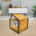 thumbnail image 3 of Yellow Chevron Pet House, Arrows Geometric Design in Vibrant Warm Colors Waves Classical, Outdoor & Indoor Portable Dog Kennel with Pillow and Cover, 5 Sizes, Red Apricot Marigold, by Ambesonne, 3 of 5