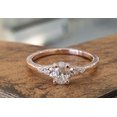 thumbnail image 5 of HeartsAndYou 1ct Engagement Ring for Women Oval Cut Moissanite Petite Solitaire 18k Rose Gold Over Silver, 5 of 7