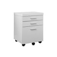 thumbnail image 3 of Monarch Specialties File Cabinet, Rolling Mobile, Storage Drawers, Printer Stand, Office, Work, Laminate, White, Contemporary, Modern, 3 of 3