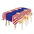 thumbnail image 6 of Chmadoxn 4th of July Patriotic American Flag Plastic Tablecloth, 54 x 108 Inch Rectangular Table Cover for Independence Day, Memorial Day, BBQ Party, Red White & Blue, 6 of 9