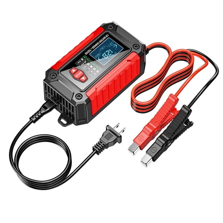 2-in-1 Intelligent Car Battery Charger & Tester 12V 6A Trickle Maintainer for Motorcycle AGM Lead-Acid LiFePO4 Wet EFB Batteries Dual Mode 7.0 x 3.4 x 2.2 inches / 17.7 * 8.6 * 5.7 cm