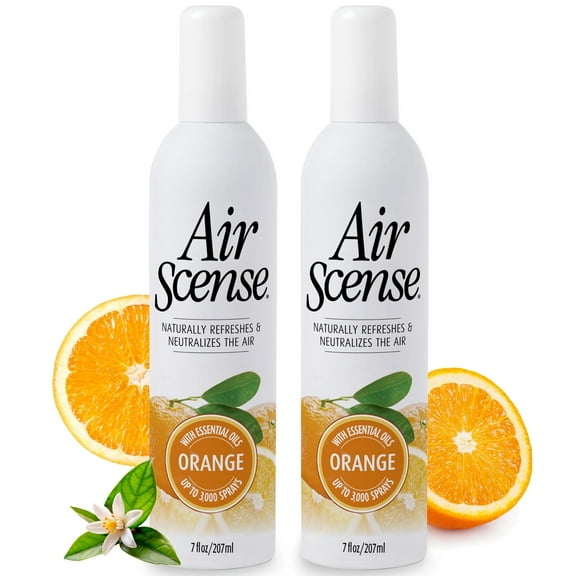 Air Scense Air Freshener Deodorizing Room Sprays, Value Pack with Essential Oils & Natural Orange, 7 fl oz, 2 Count