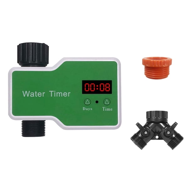 Temporizador de Agua para Manguera de Jardín Controlador Programable Digital, Manual Automático Abs Verde para el Sistema de Riego Al Aire Libre Del Rociador Del Grifo,Temporizadores de Manguera para