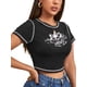 thumbnail image 4 of TRKIYQC Y2k, camiseta de verano para mujer, camisetas con estampado de pequeño ángel, camisetas de manga corta con cuello redondo y puntadas en contraste, Tops cortos para mujer, ropa de calle TRKIYQC  perder, 4 of 7