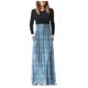 thumbnail image 1 of Vestido holgado de cintura alta con estampado de retazos de Color de manga larga y cuello redondo para mujer de primavera y otoño Pompotops  hdfakjf5399, 1 of 1