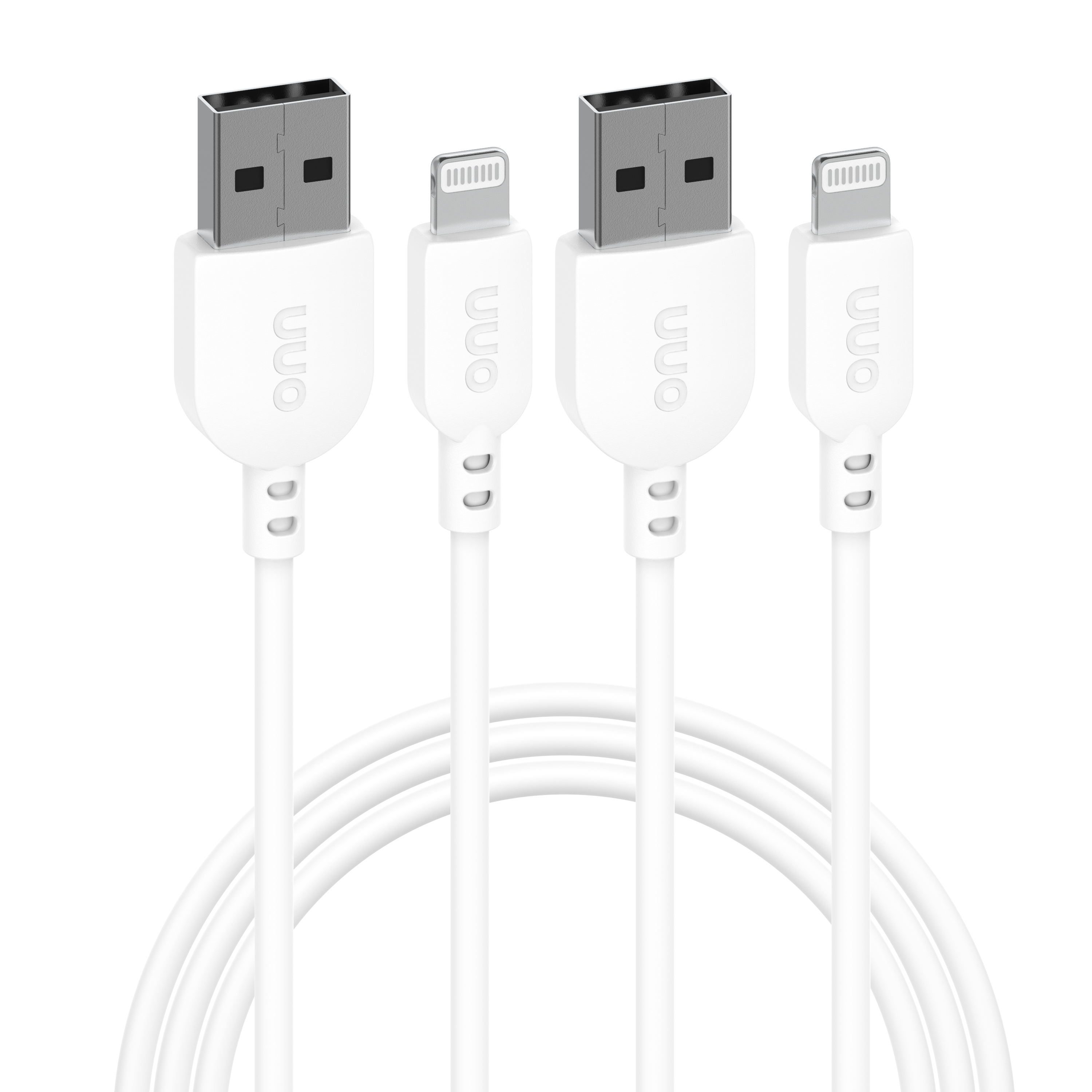Cable onn de 3 Pies Lightning a USB para Carga y Datos, Blanco, Paquete de 2 3