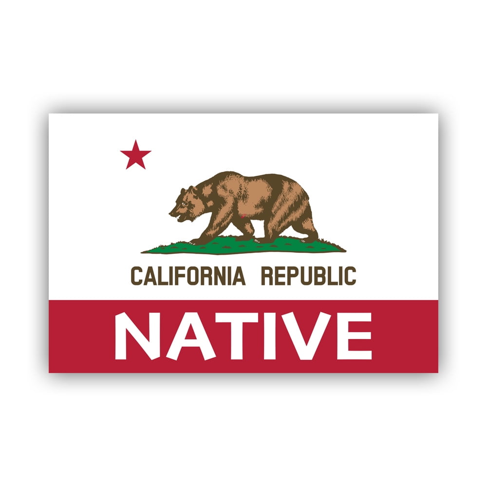 California Native Flag Sticker Decal Self Adhesive Vinyl Weatherproof Made in USA cali
