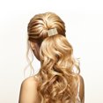thumbnail image 2 of Unique Bargains 1 Pc Ponytail Buckle Hair Clip Semi-cylindrical Hair Ponytail Cuff for Women Gold Tone Small, 2 of 5