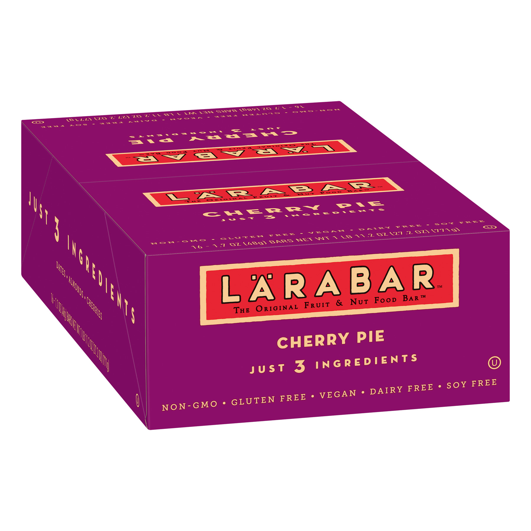 Larabar Gluten Free Bar, Cherry Pie, 1.7 oz Bars (16 Count)