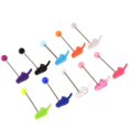 thumbnail image 1 of 3x10 Piezas De Acero Inoxidable Lengua Labio Barras Anillos Barbell Piercing Estrella Redonda, 1 of 7