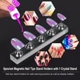 thumbnail image 2 of Base magnética para práctica de uñas con soporte acrílico transparente, ideal para manicura y diseño de uñas, color plata., 2 of 6