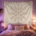 thumbnail image 2 of Floral Mandala with Radial Blooms, Buds and Corner Clusters, Serene Boho for Flower Lovers, Botanical Wall Art, Housewarming Gift, Tapestry Wall Hanging for Bedroom and Studio, 2 of 7