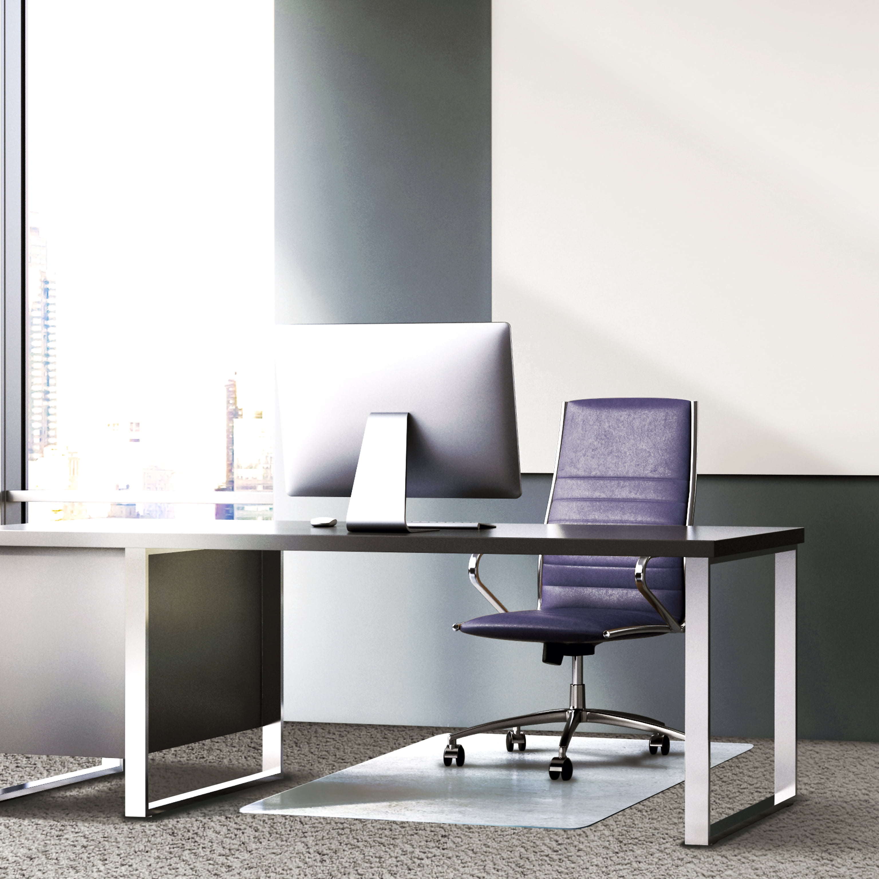 Glaciermat® Heavy Duty Glass Chair Mat for Hard Floors & Carpets - 36" x 48"