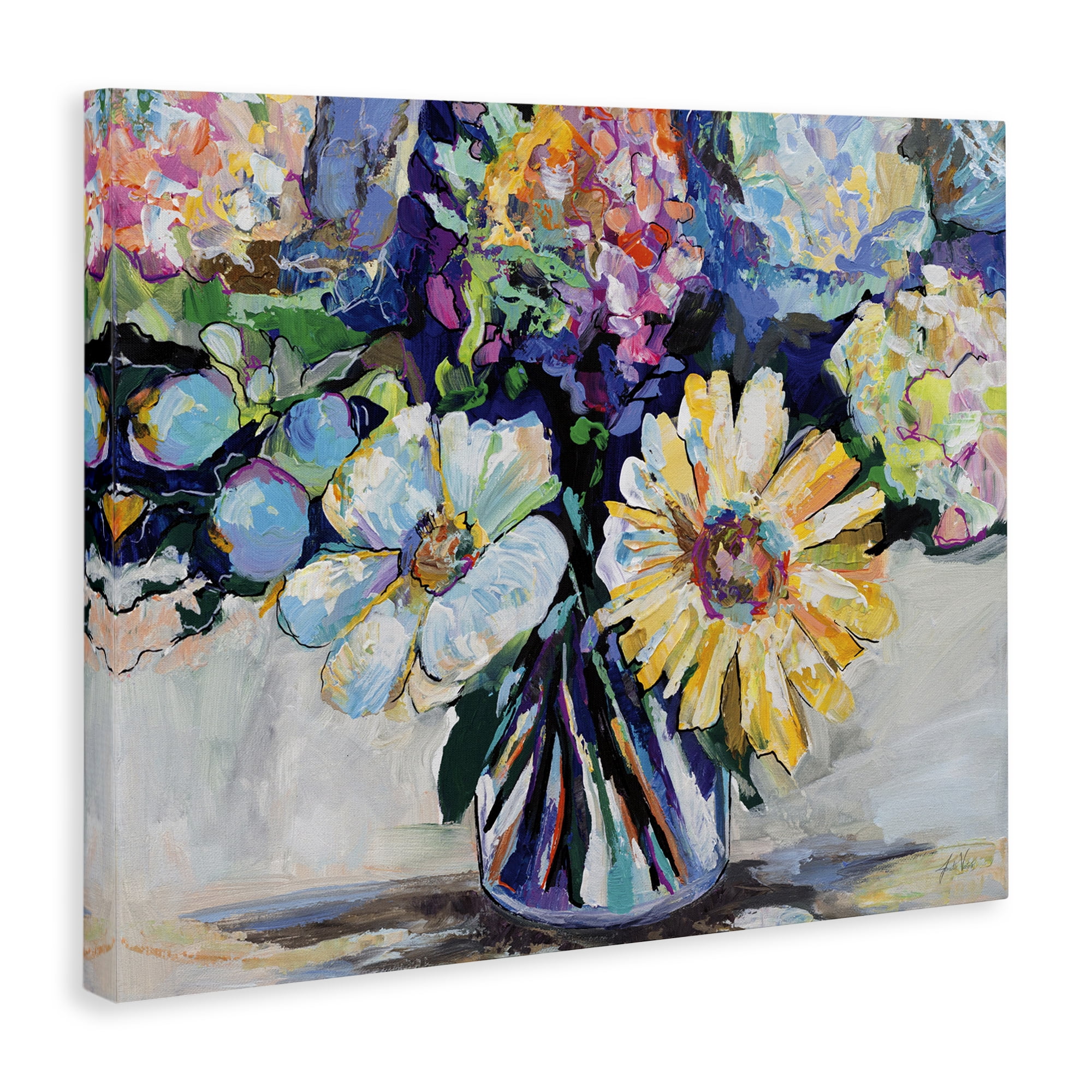 Stupell Industries Exciting Times Bouquet Botanical & Floral Painting Gallery Wrapped Canvas Art Print Wall Art, 30 x 24