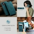 thumbnail image 6 of ELEHOLD Luxury Leather Wallet Case for iPhone 15 Pro with Card Slots Money Pocket Kickstand Function Magnetic Closure Shockproof Anti-Scratch Purse Case for iPhone 15 Pro 6.1",Blue, 6 of 12