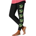 thumbnail image 2 of lcziwo St Patricks Day Leggings for Women High Waisted Tummy Control Workout Leggings Trendy Shamrock Leaves Print Irish Green Soft Yoga Pants Black M, 50% Percent off Sales Today, 2 of 5