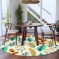 thumbnail image 3 of Spring Botanical Round Area Rug 5Ft Washable Circle Rugs for Living Room Bedroom, Watercolor Leaves Floral Rustic Cream Non-Slip Carpet Floor Mats Indoor Outdoor Carpet Runner Aesthetic Home Decor, 3 of 8