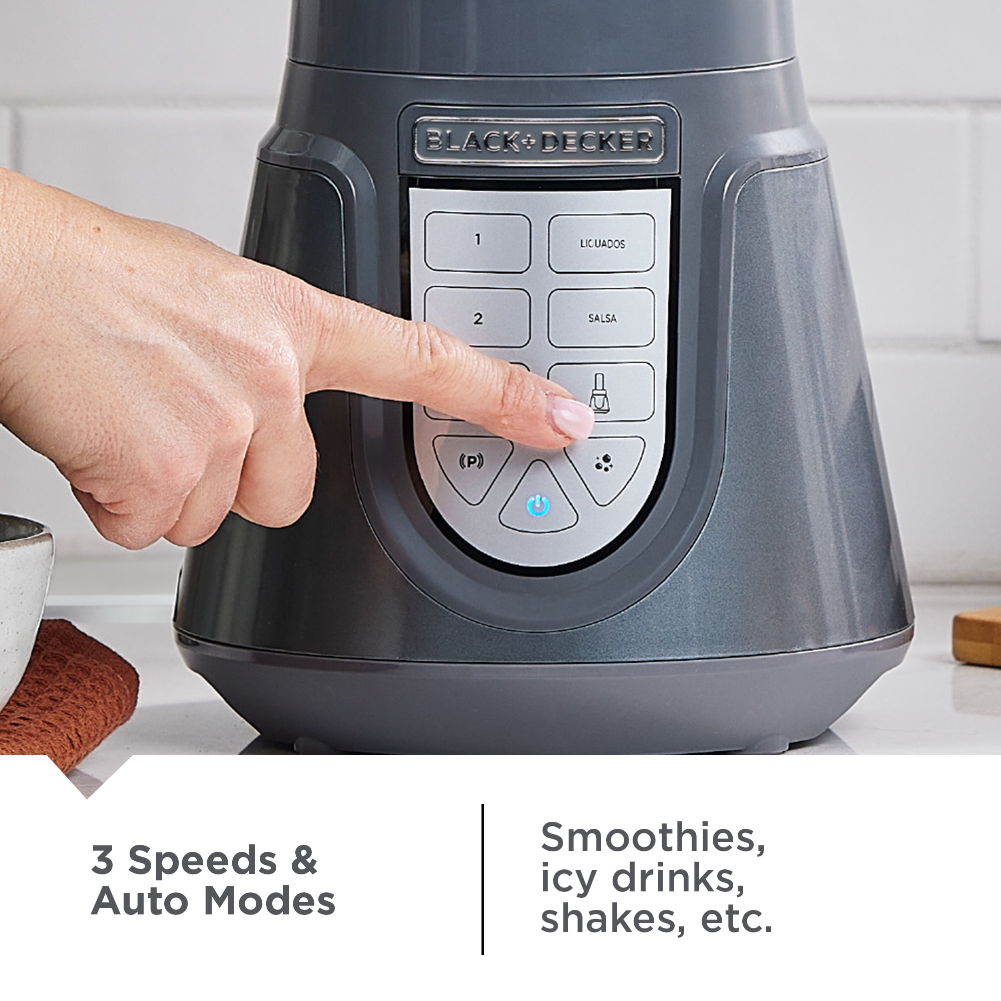 BLACK+DECKER Quiet Blender with 48 oz Glass Jar and 1000W Power, 3 Speeds